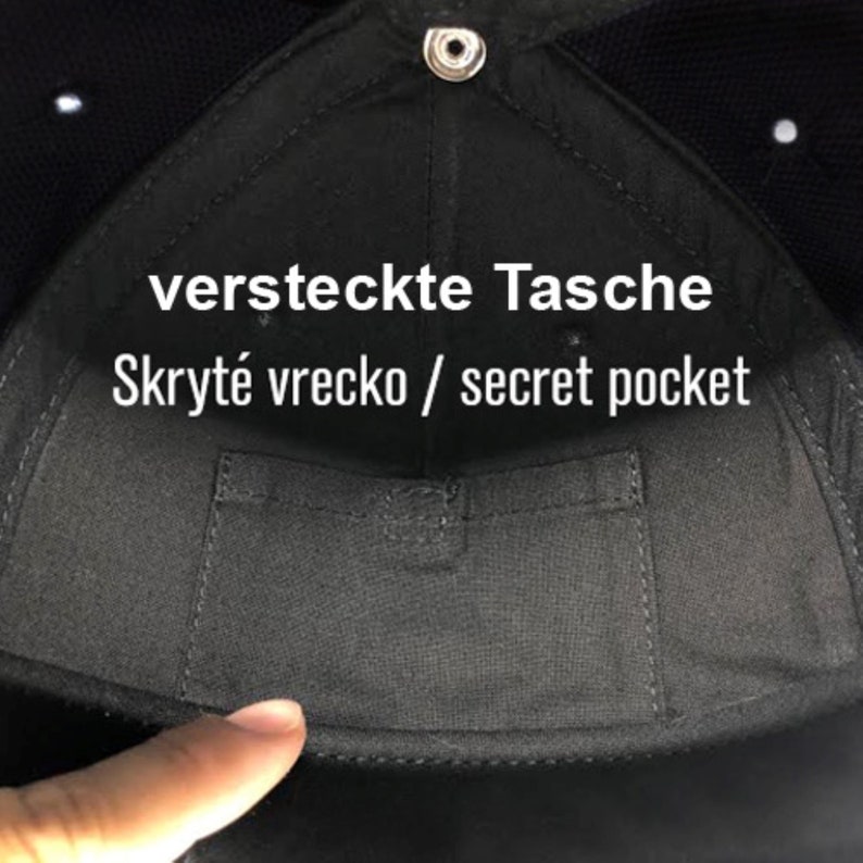 view of the pocket inside the cap