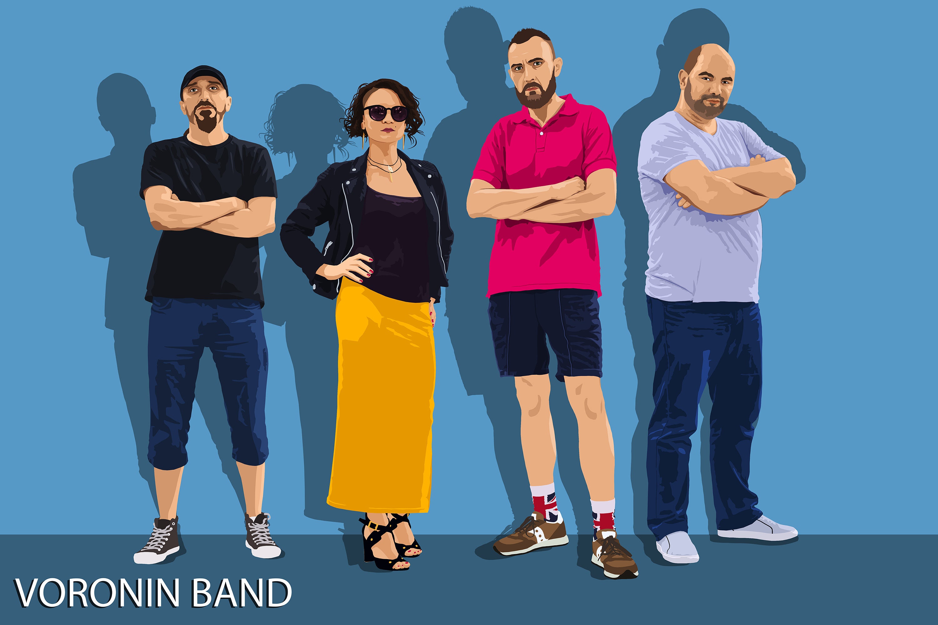 Custom Rock Poster Design, Rock Band Digital Poster, Rocker Portrait ...