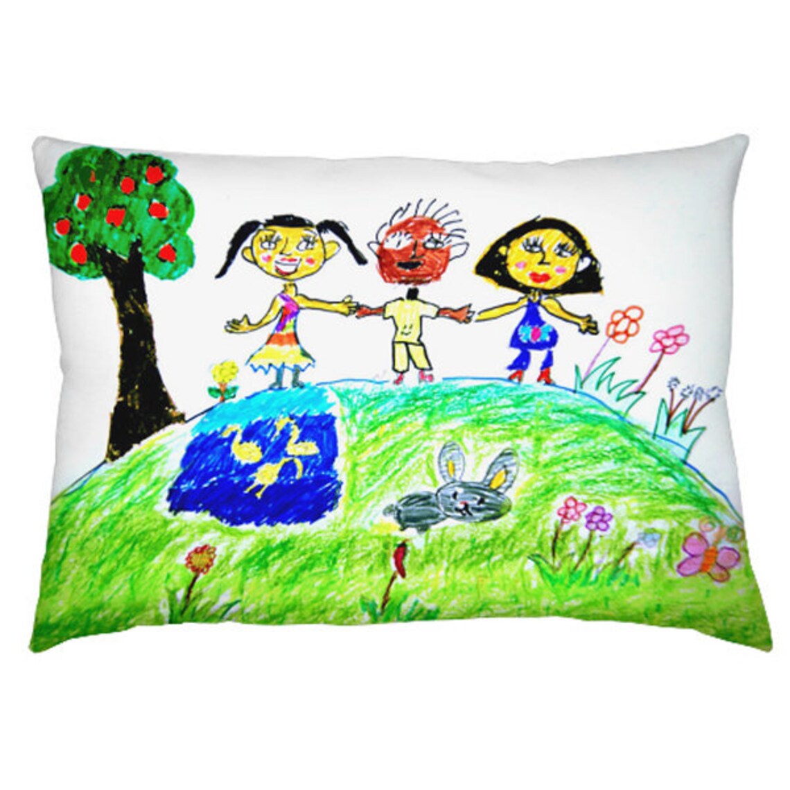 Custom kids drawing print on pillow Child drawing Pillow Etsy
