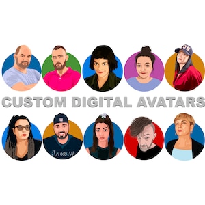Custom Social Media Avatar, only 10 dollars, personalized avatar, Custom Cartoon Portrait, illustration portrait, personalized Portrait