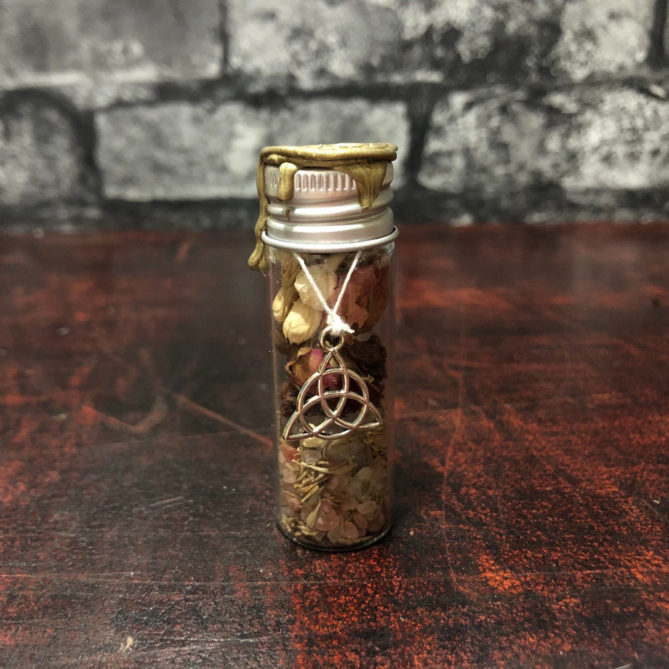 Health Happiness and Protection Spell Bottle Vial Witch Etsy