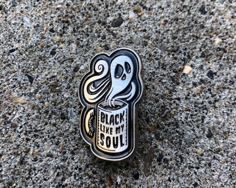 PINdignation Black Like My Soul Coffee enamel pin badge PINdignation Black Like My Soul Coffee enamel pin badge