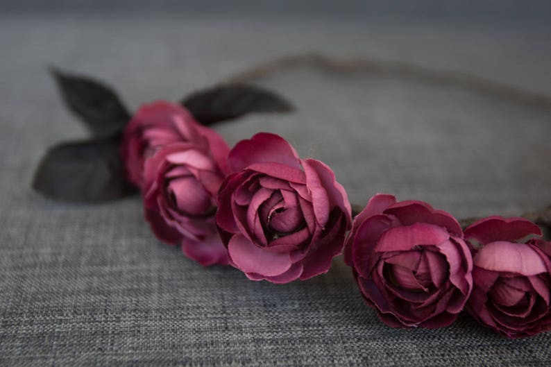 Purple and Pink Rose Flower Crown