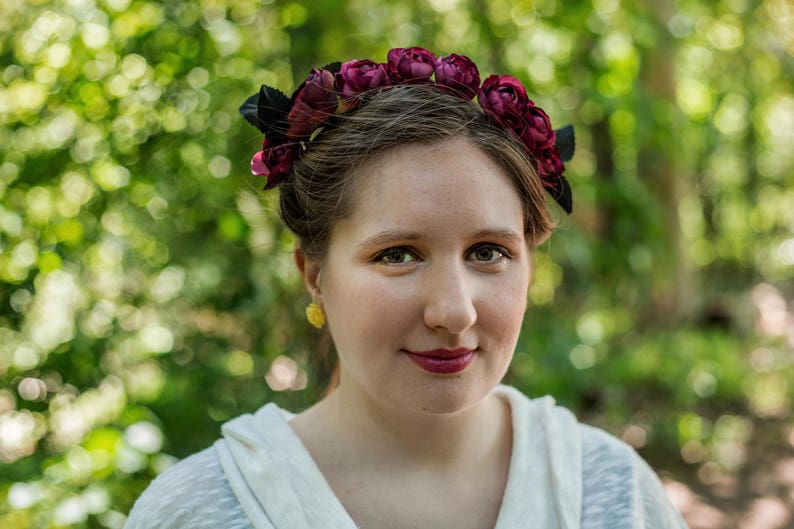 Purple and Pink Rose Flower Crown