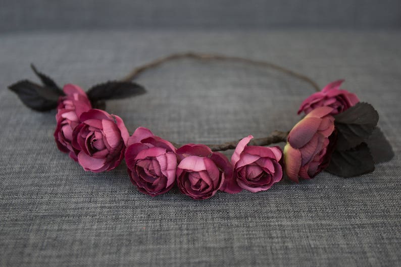 Purple and Pink Rose Flower Crown