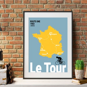 Le tour de France print, Cycling poster, Cyclist gift