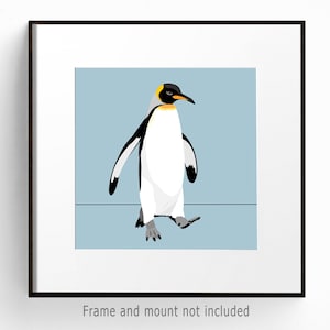 Impresión artística de pared con un encantador pingüino emperador