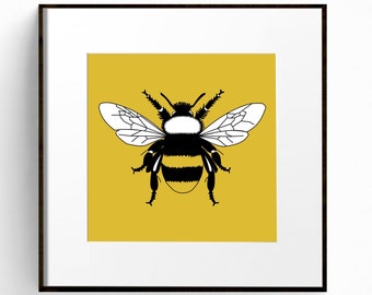 Stampa Bumble Bee, arte della parete delle api