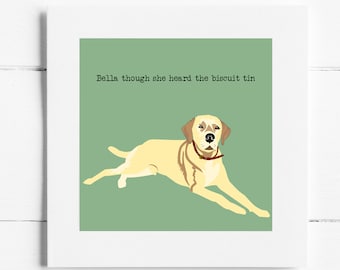 Golden Labrador card, Personalised greetings card, Dog lover card