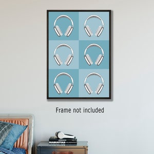 Decorazione murale unica ispirata alla musica per adolescenti con fantastiche cuffie