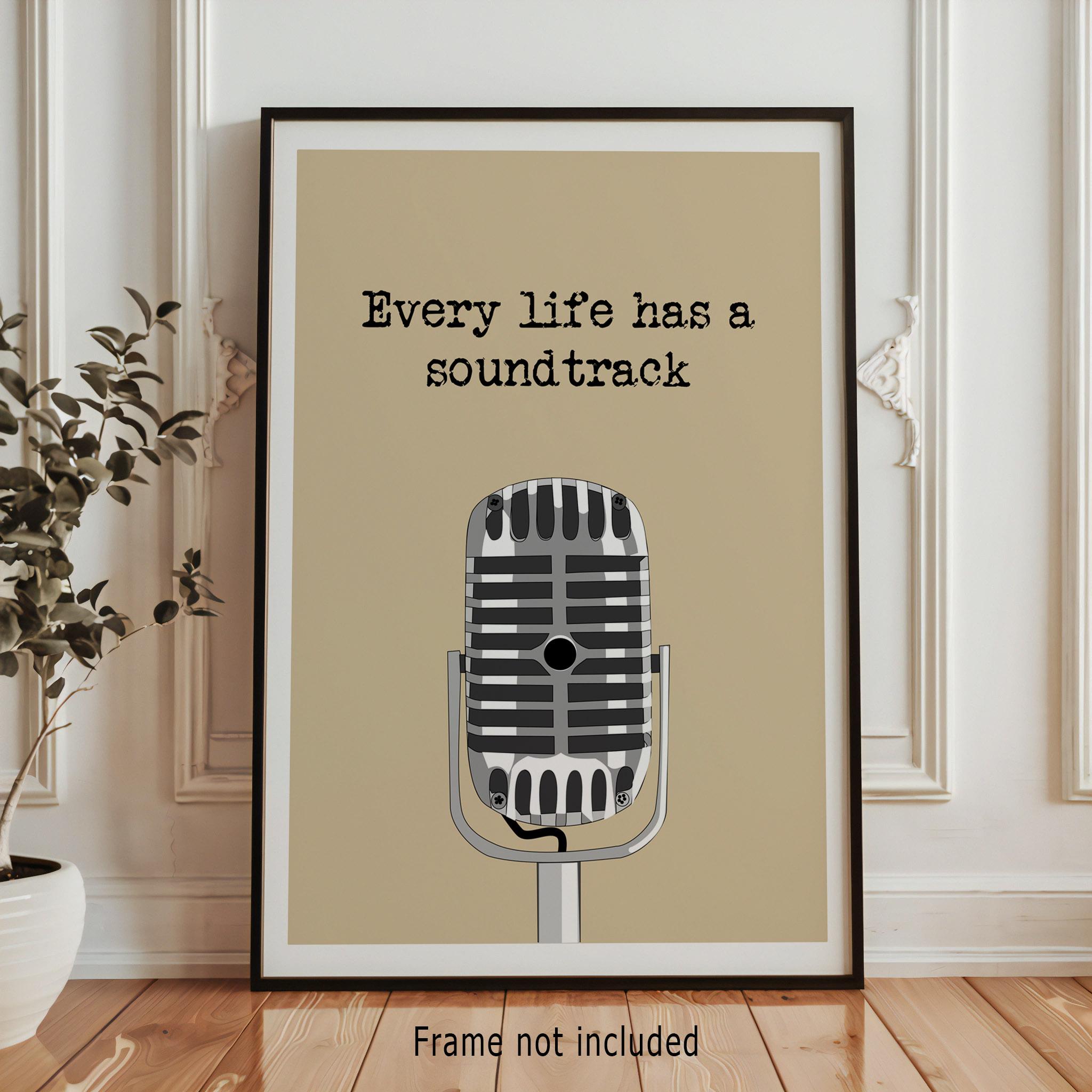 Vintage-Inspired Music Quote Poster: Retro Wall Art for Teen Rooms & Musician Gifts