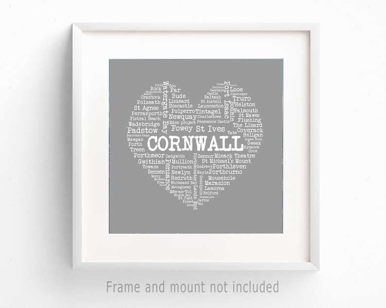 Cornwall Art Print: Seaside Poster for Holiday Cottage Decor, English ...