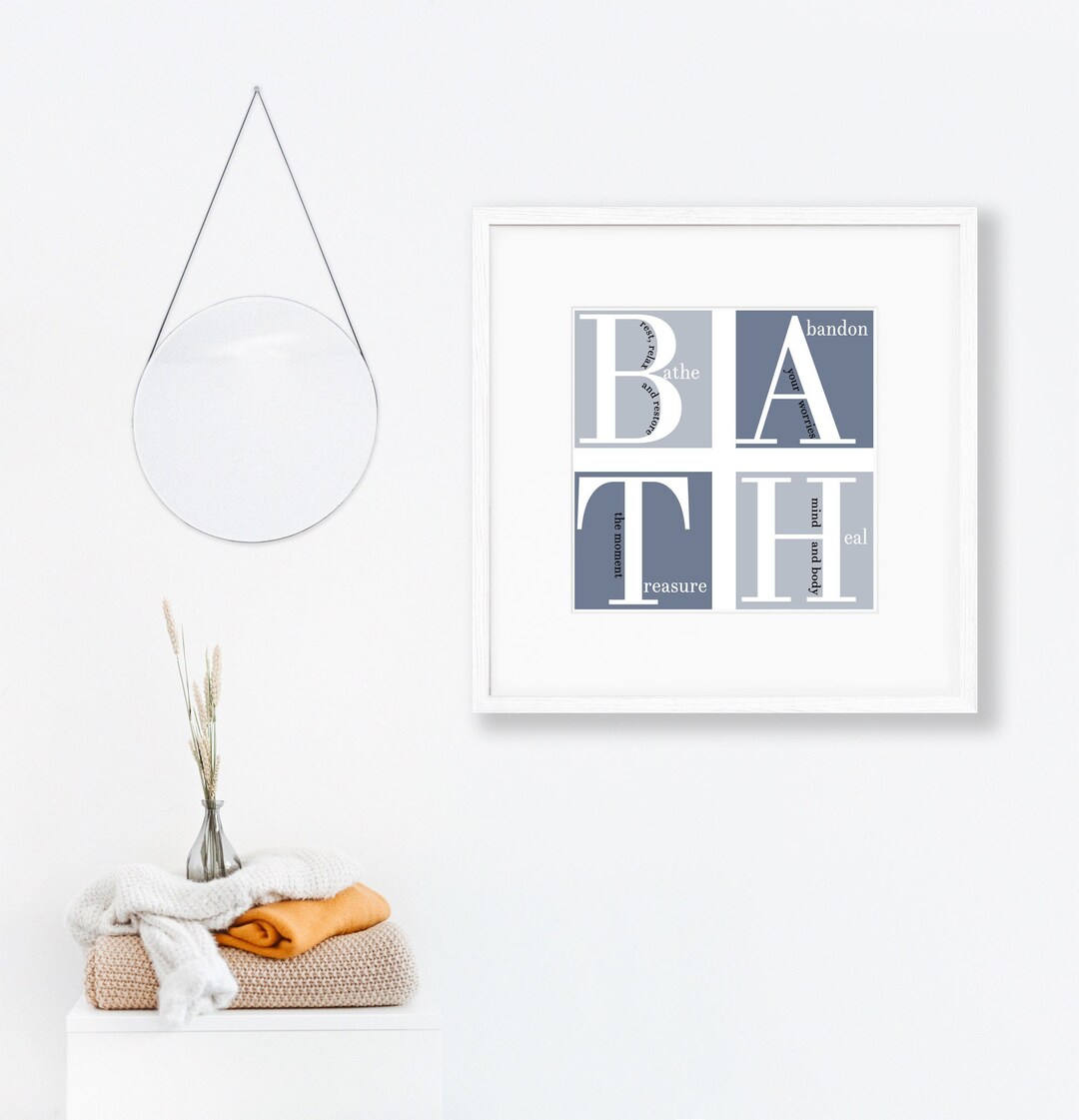 Modern Bathroom Typography Print Relaxing Wall Art - Etsy