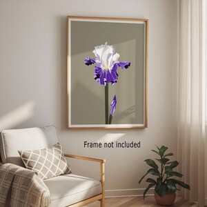 Elegant Iris Flower Art Print: Colourful Botanical Wall Decor for Nature Lovers