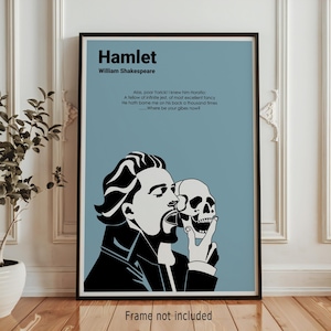 Hamlet Wall Art: Shakespeare's Classic Tragedy Poster Literary print for Book Lovers & English Teachers