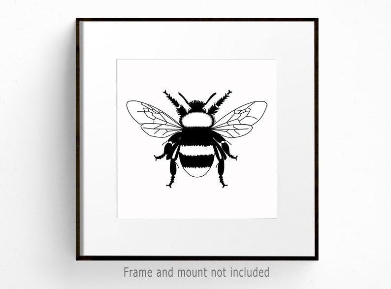 Bee Illustration Print Bee Wall Art Etsy