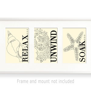 Coastal Bathroom Wall Art, Nautical Print Set - Etsy