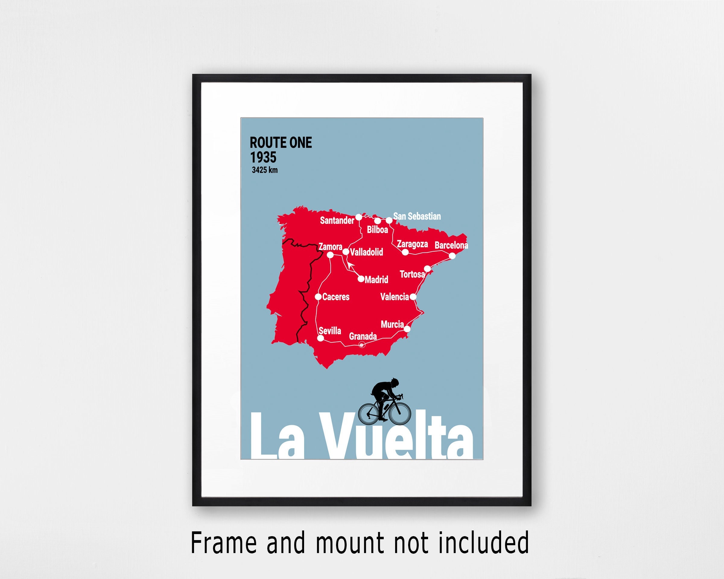 Poster Mural Iconique Vuelta España A4 Avec Campagnolo C Record Otero 1945, Neuf