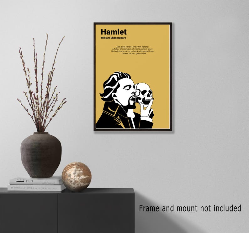 Hamlet Wall Art: Shakespeare's Classic Tragedy Poster Literary Print ...