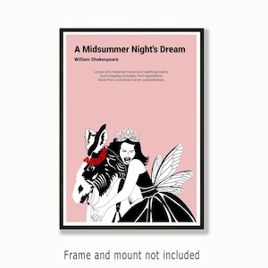 Sogno di una notte di mezza estate: poster della commedia classica di Shakespeare per amanti dei libri e insegnanti di inglese