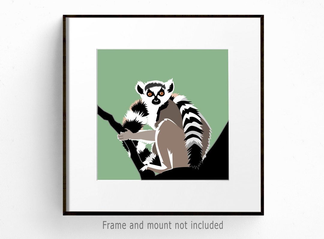 Lemur Madagascar Wildlife Art Jungle Animal Decor and Safari Nursery ...