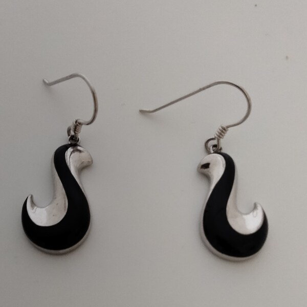 boucles d'oreilles "note de musique" argent 925 et résine