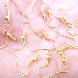set of 5 pairs hook earrings in 925 silver or 18K gold plated plaqué or