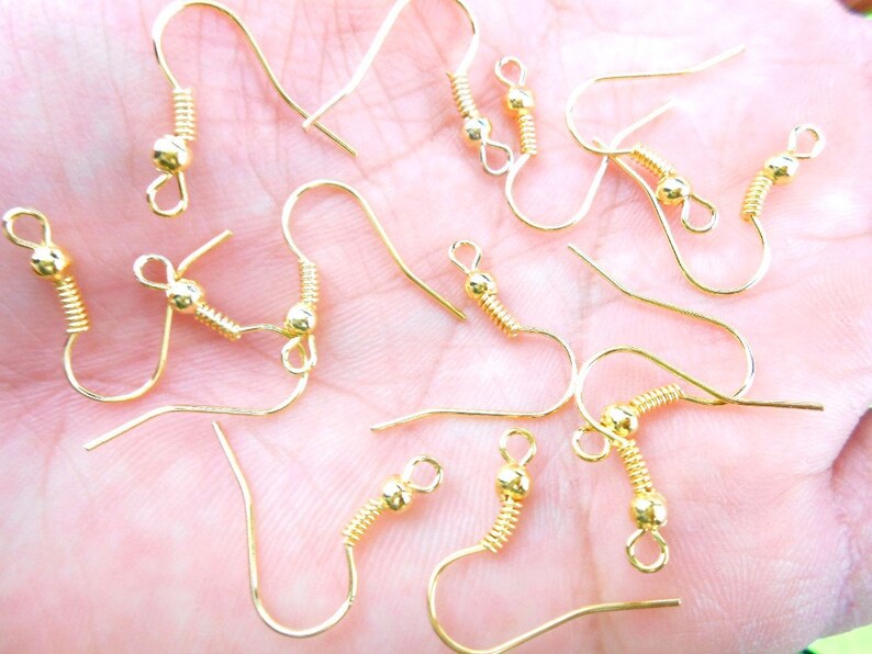 set of 5 pairs hook earrings in 925 silver or 18K gold plated plaqué or