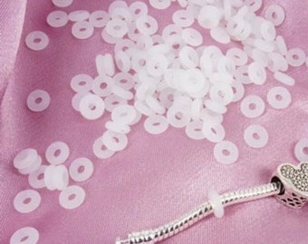 10 anneaux en caoutchouc bloqueurs de perle 6 mm