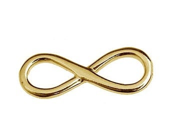 8 connector charms "infinity signs" gold metal connector