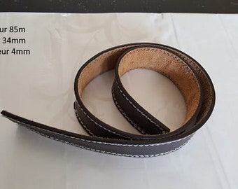 braided strap band in genuine brown smooth leather