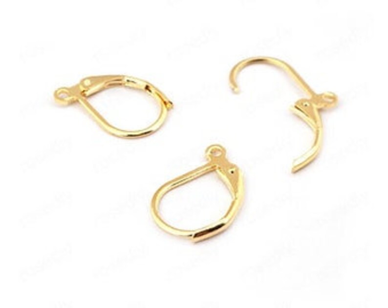 une paire clip dormeuse en plaqué or 18k pour boucles d'oreilles image 1