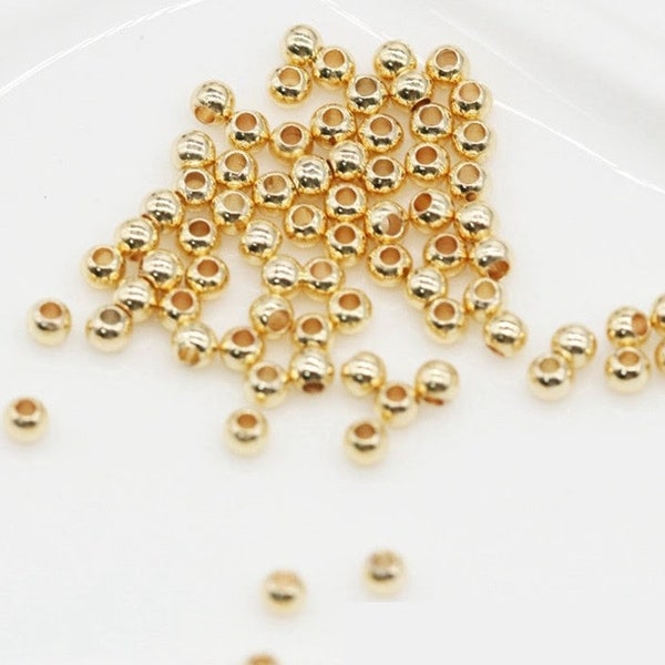 lot de 10 perles rondes en acier doré 3mm