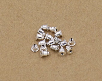 set of 10 push tips steel studs silver, gold, steel earrings