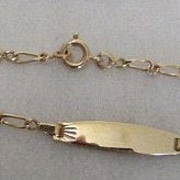 bracelet gourmette prêt à graver plaqué or 18k enfant