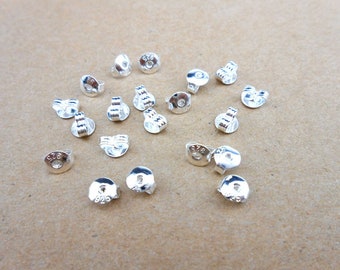 lot de 10 boutons poussoirs papillon pour boucles d'oreilles en argent 925 ou plaqué or 18k