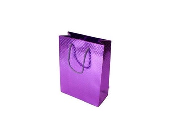 bolsas de regalo de lujo en color púrpura brillante hechas de cartón laminado