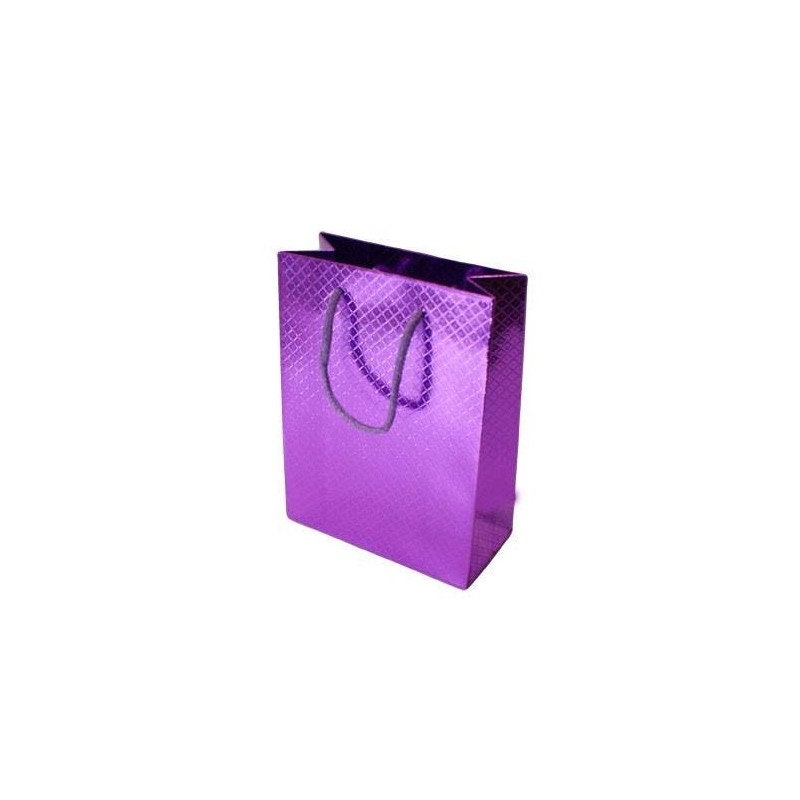 Luxury Gift Bags of Bright Purple Color in Film-coated Cardboard