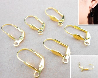 une paire clip  dormeuse en plaqué or 18k pour boucles d'oreilles