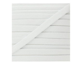 élastique plat professionnel de couture blanc  6.50mm  100%  garantie fabrication française mètre