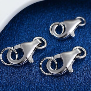 set of 5 lobster clasps 12x6mm in 925 silver opening jump rings image 1