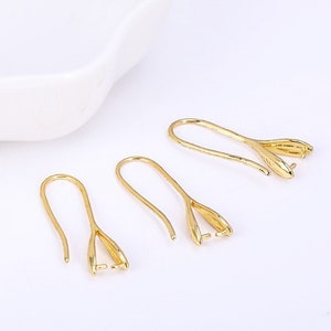 a pair of earring hooks in 18k gold plated or 925 silver