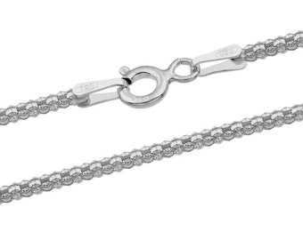 collier  sautoir Maille Popcorn en argent 925  1.70mm 64cm