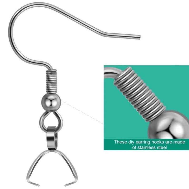 a pair of hooks with bail in 316 stainless steel silver or gold for earrings image 4