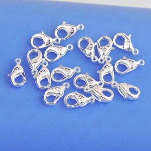 set of 5 lobster clasps in 925 silver or 14k or 18k gold plated