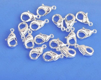 set of 5 lobster clasps in 925 silver or 14k or 18k gold plated
