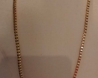 Venetian long necklace necklace, in gold metal, 4 x 3 mm, 98cm