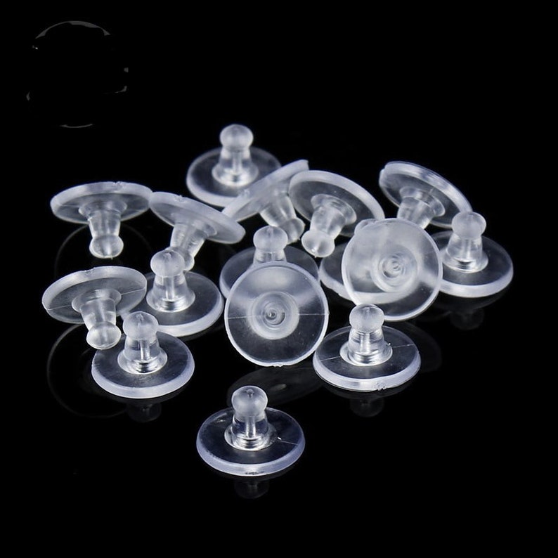 lot de 10 boutons poussoir en silicone souple pour boucles d'oreilles image 1