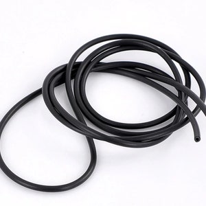 2mm hollow tube in black rubber bracelet rubber tube hollow rubber bracelet by the meter