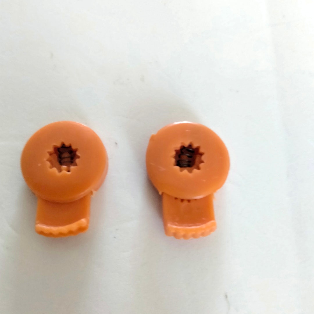 Set of 2 Simple Cord Clamps With a Round Orange Plastic Etsy
